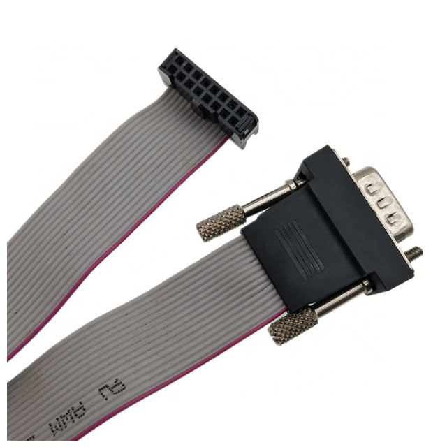 2.54mm Pitch 2x8P IDC To 15P HDB DVI VGA UL2651 AWG28 Flat Ribbon Cable Assembly