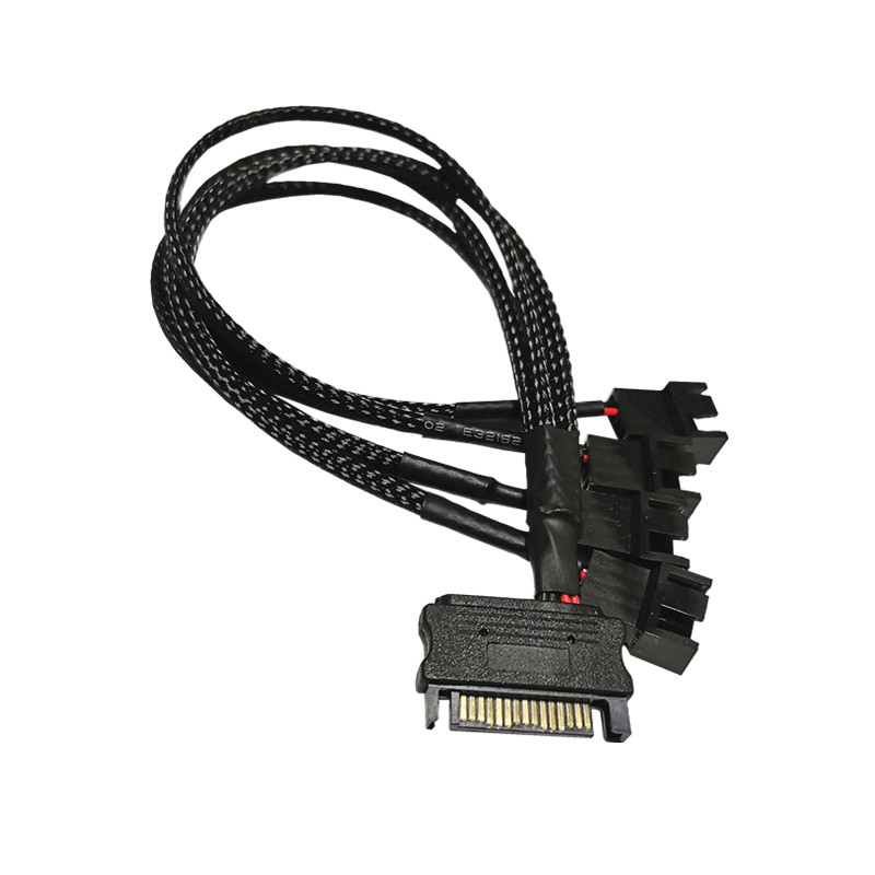 Sata 15pin To 4pin Pwm Computer Case Fan Splitter