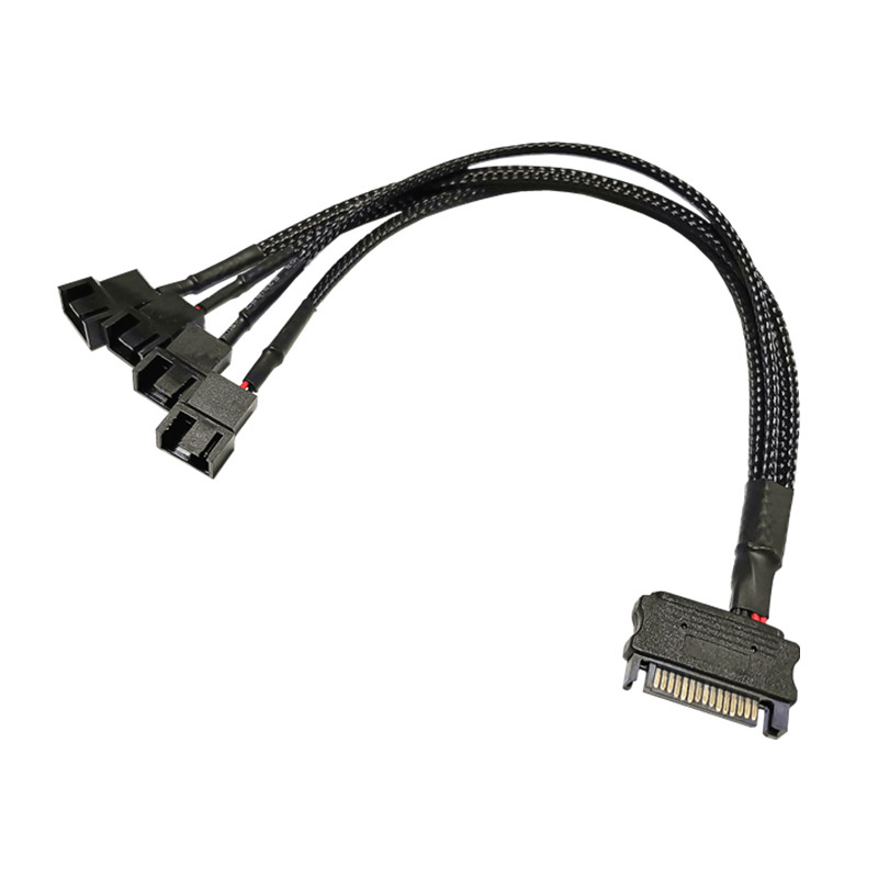 Sata 15pin To 4pin Pwm Computer Case Fan Splitter