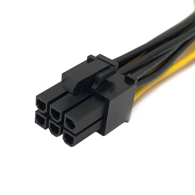 Pcie 6pin Male To Dual 8pin Male Gpu Power Cable Splitter 18awg 100MM 20CM