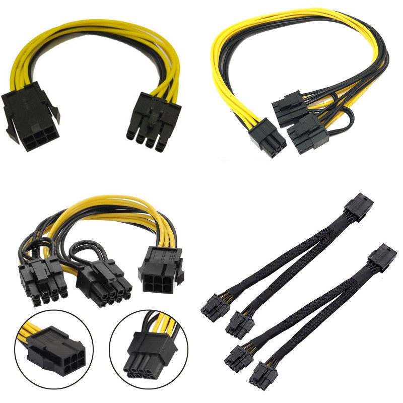 Pcie 8 Pin Female To Dual 8pin  Sleeved Shielded Pcie GPU  Minig Power Cable