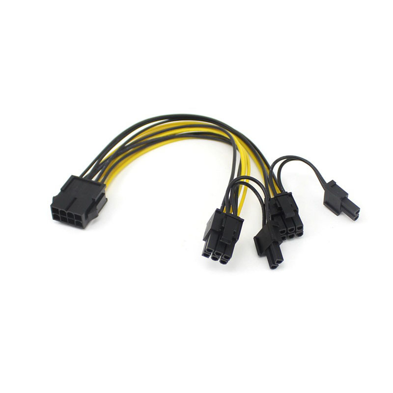 Full Copper 6 Pin To Dual 8 Pin Splitter Cable For Rig Miner
