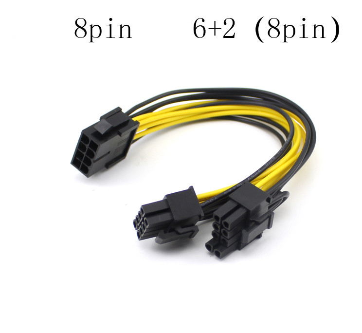 Full Copper 6 Pin To Dual 8 Pin Splitter Cable For Rig Miner