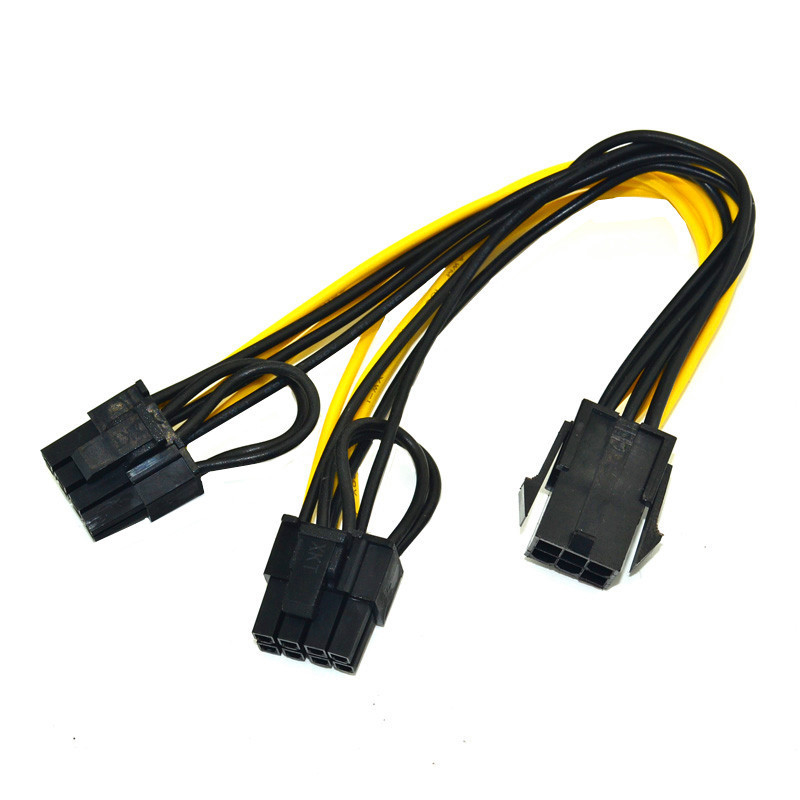 Full Copper 6 Pin To Dual 8 Pin Splitter Cable For Rig Miner