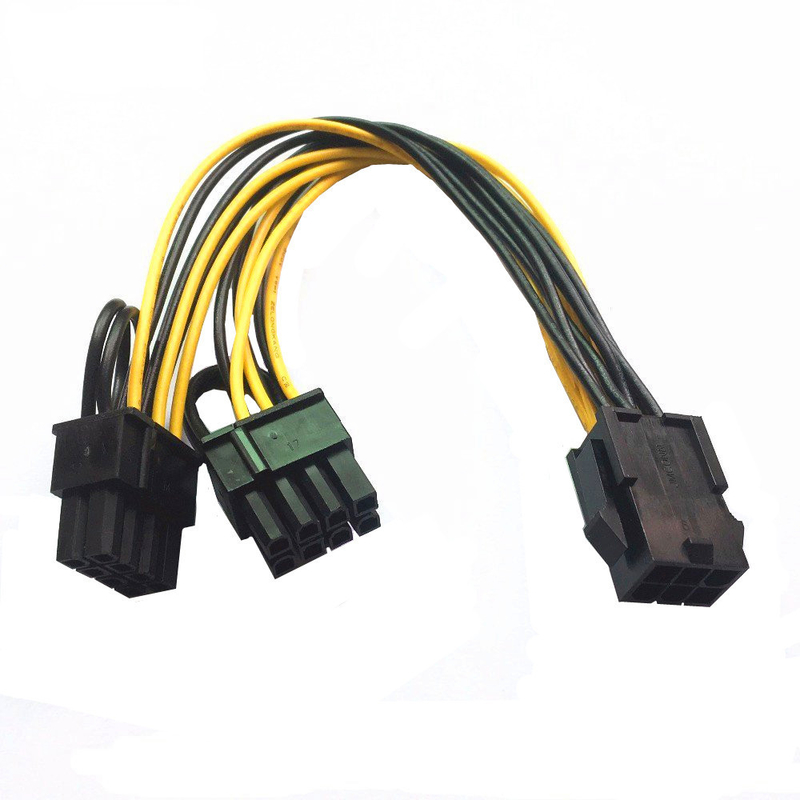 Full Copper 6 Pin To Dual 8 Pin Splitter Cable For Rig Miner