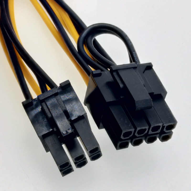6 Pin Male To 6+2 Pin Male Spliter PCIE GPU Minig Power Cable