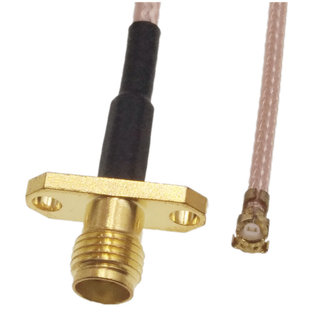 U.FL IPEX1 Female To SMA Female 2 Hole Flange Panel Mount RG178 Pigtail Coaxial Cable
