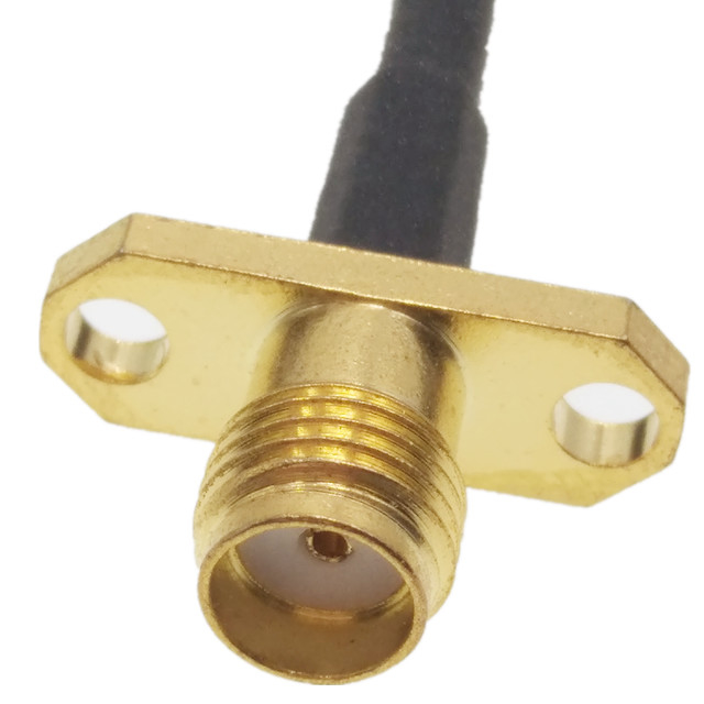 U.FL IPEX1 Female To SMA Female 2 Hole Flange Panel Mount RG178 Pigtail Coaxial Cable