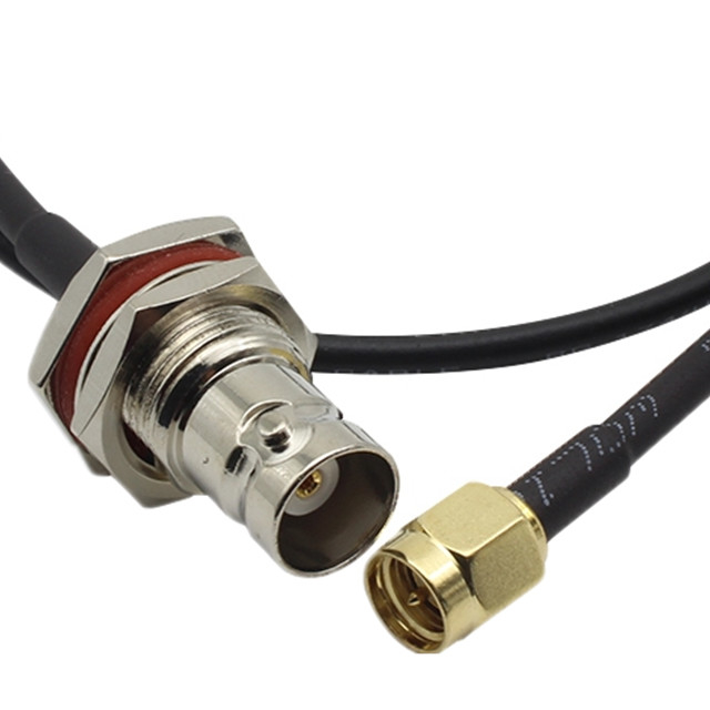 Waterproof Bulkhead BNC Female Jack To SMA Male RF RG174 RG58 Antenna Pigtail Cable