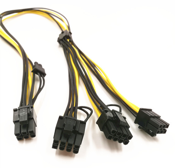 6 Pin Male Connector To Dual 6+2 Pin Male Connector pCIE Power Cable