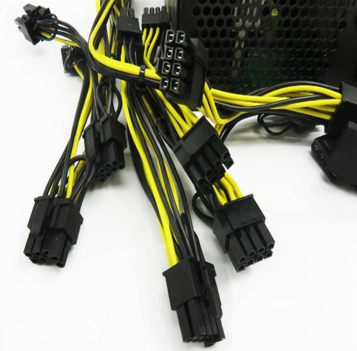 6 Pin Male Connector To Dual 6+2 Pin Male Connector pCIE Power Cable
