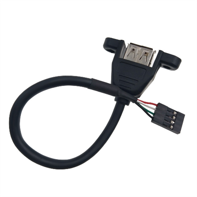 USB2.0 Main Board 4pin 2.54mm Dupont To Usb2.0 Female Usb Panel Mount Cable