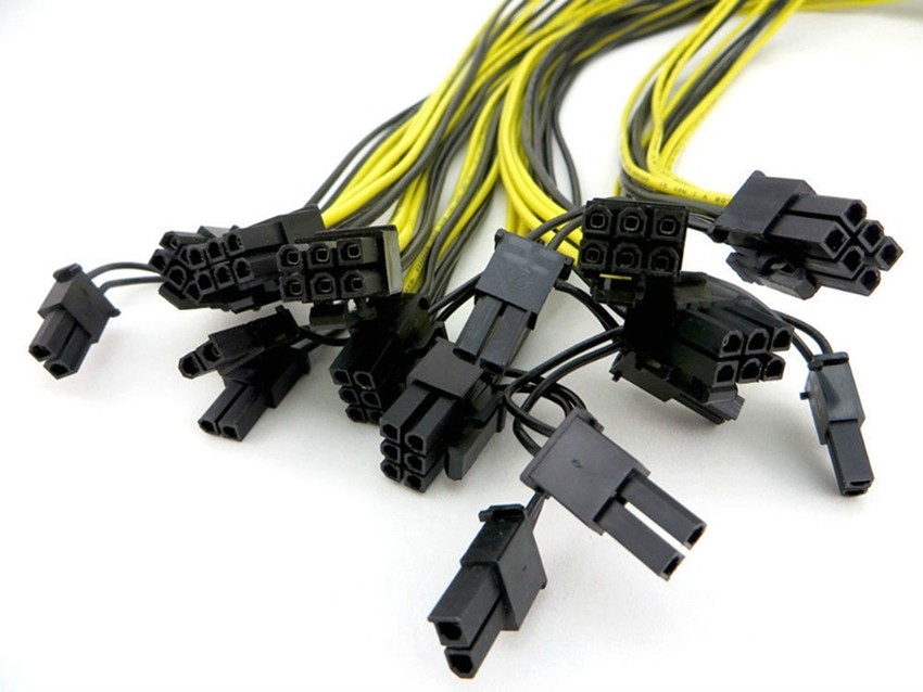16AWG 6PIN MALE TO 8PIN MALE Pci E Power Cable  For Graphics Card