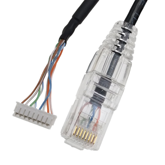Custom Cat6 RJ45 OD3.6MM Network Lan Round Cable to JST ZH 1.5 6pin Harness