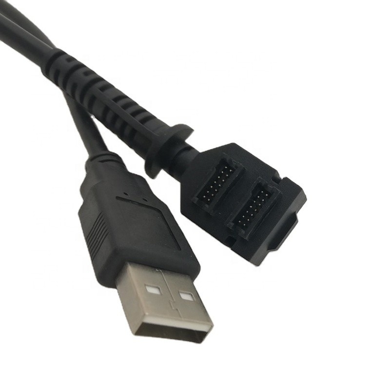Double Two USB2.0 A Male LVDS Cable Assembly 14 Pin IDC For Verifone VX820