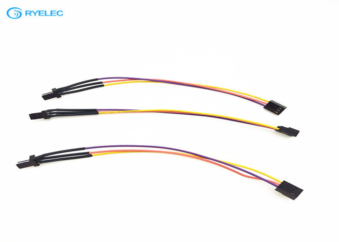 Male To Female Shielded Cable Assembly , Electronic Black Soldering