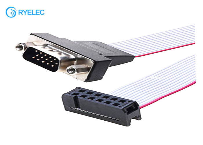 2x6P IDC To 15P HDB Male Idc Connector Computer Ribbon Cable , Flexible