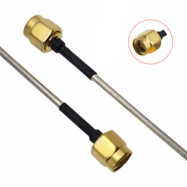 Straight 50ohm Semi Rigid RF Pigtail Coaxial Cable SMA Male To SMA Male